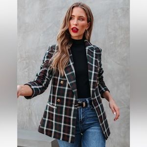 VICI IVY LEAGUE PLAID BLAZER